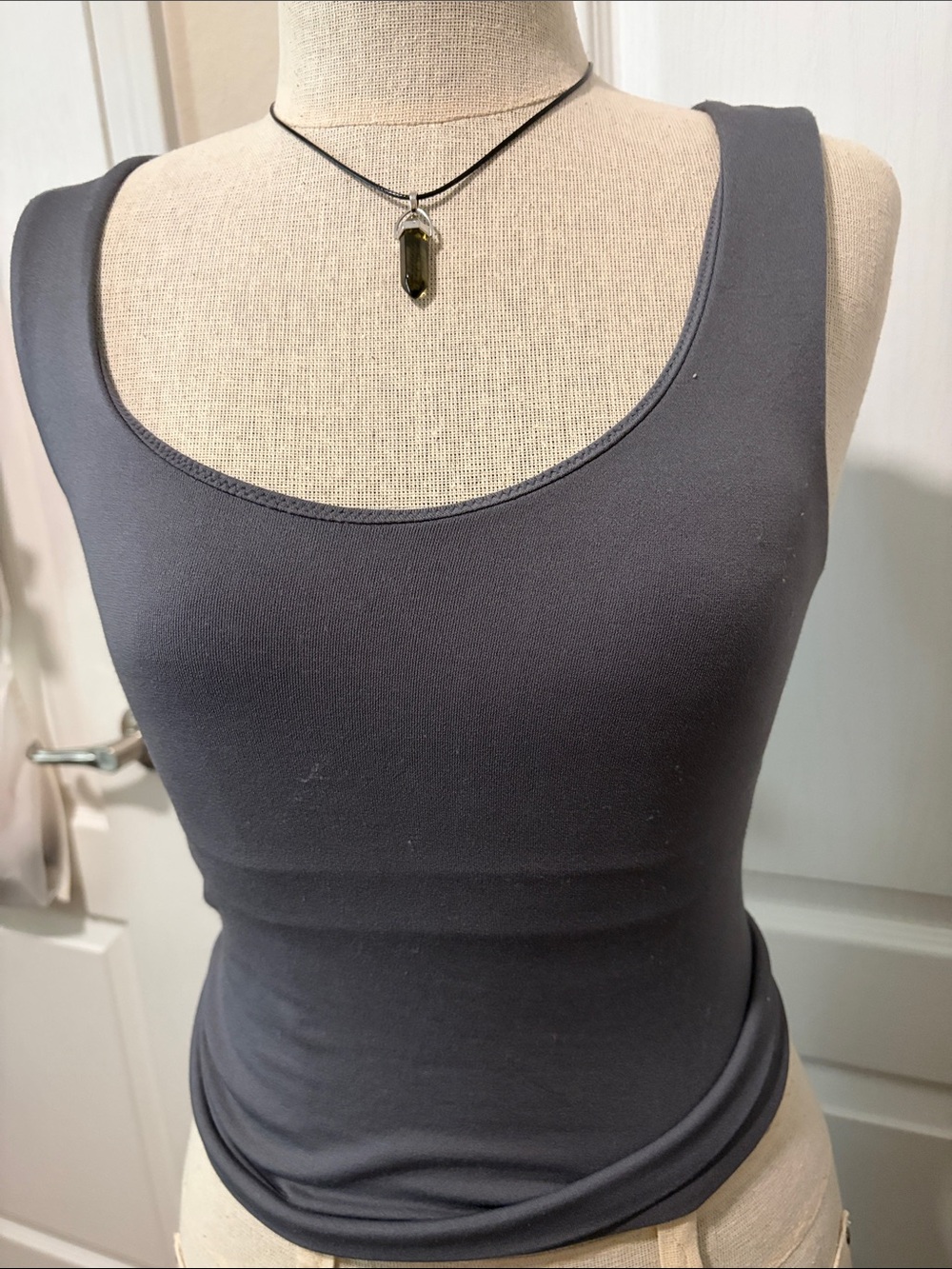a new day Gray Scoop Neck Tank Top